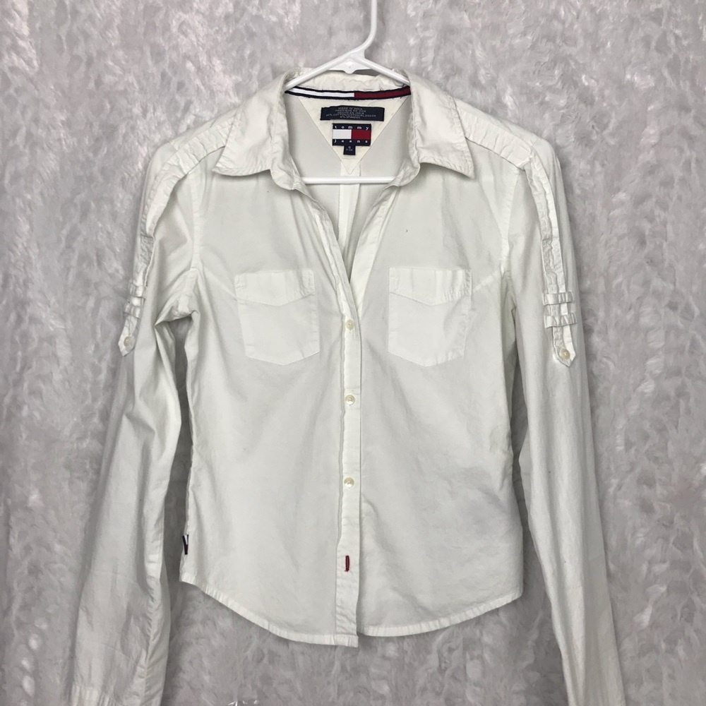 tommy jeans rare lowercase spellout vintage shirt